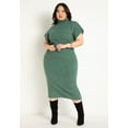 thumbnail image 1 of ELOQUII Women's Plus Size Short Sleeve Sweater Dress, 1 of 4