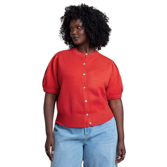 ELOQUII Women's Plus Size Sleeve Cropped Cardigan