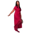thumbnail image 1 of ELOQUII Women's Plus Size Slinky Dress W Buttons, 1 of 6