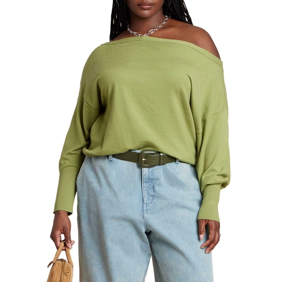 ELOQUII Women's Plus Size Slouchy Sweater