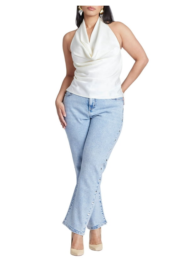 Women's Plus Size Straight Leg Jean With Studs