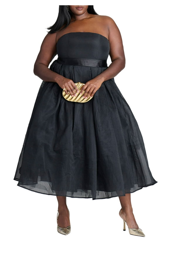 Women's Plus Size Strapless Crinoline Dress