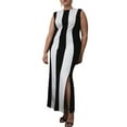 thumbnail image 1 of ELOQUII Women's Plus Size Striped Knit Maxi Dress, 1 of 4