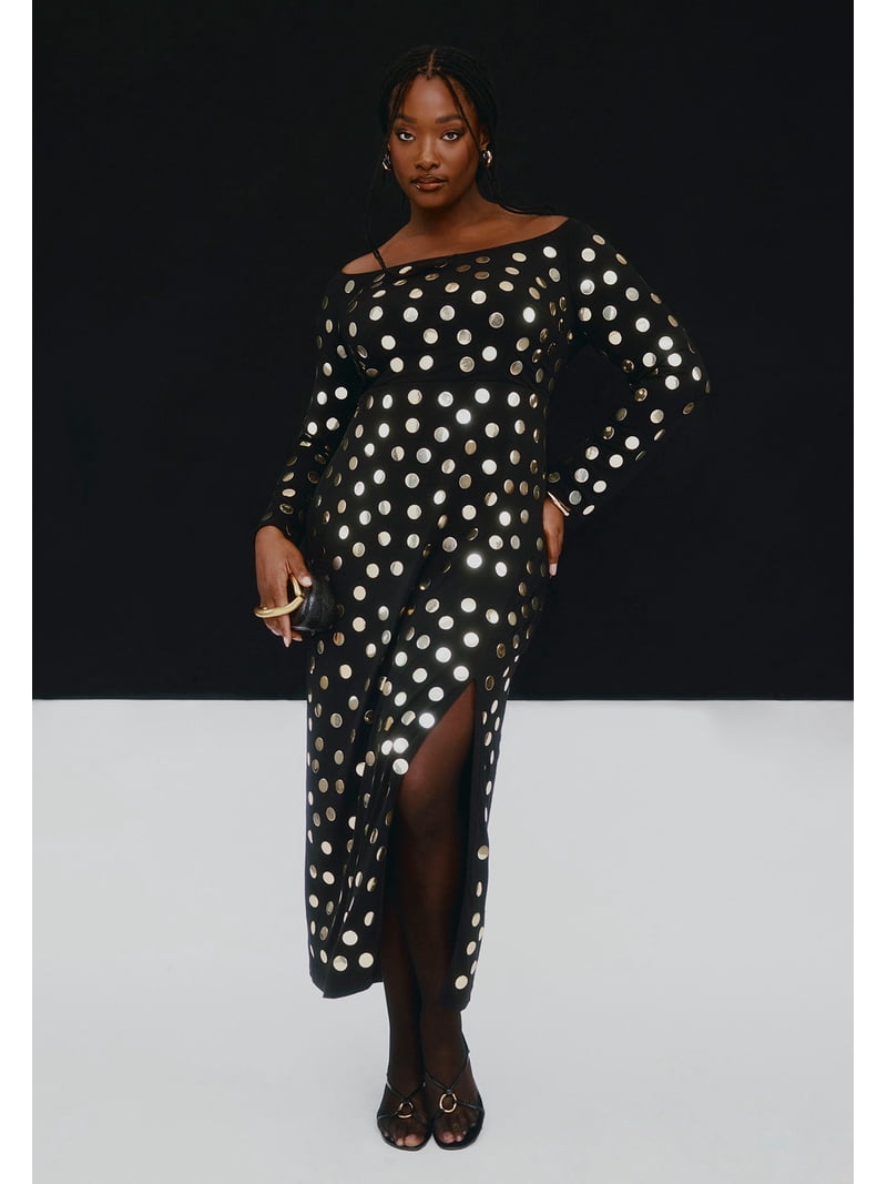 ELOQUII Women's Plus Size Studded Maxi Dress ELOQUII Women's Plus Size Studded Maxi Dress