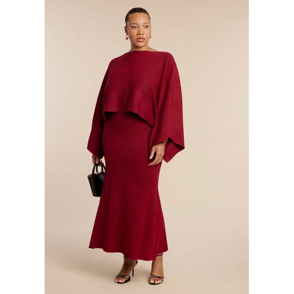 ELOQUII Women's Plus Size Sweater Maxi Skirt