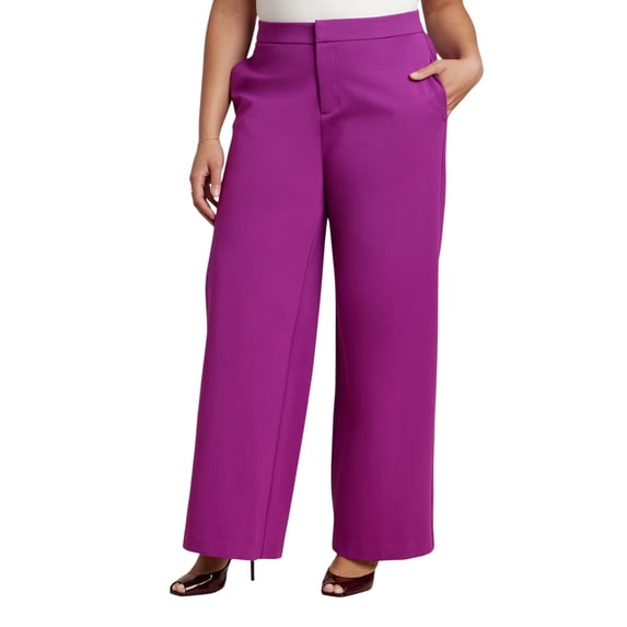 ELOQUII Women's Plus Size Petite The Ultimate Stretch Wide-Leg Work Pant