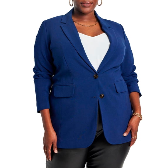 ELOQUII Women's Plus Size The 365 Semi Stretch Two Button Blazer