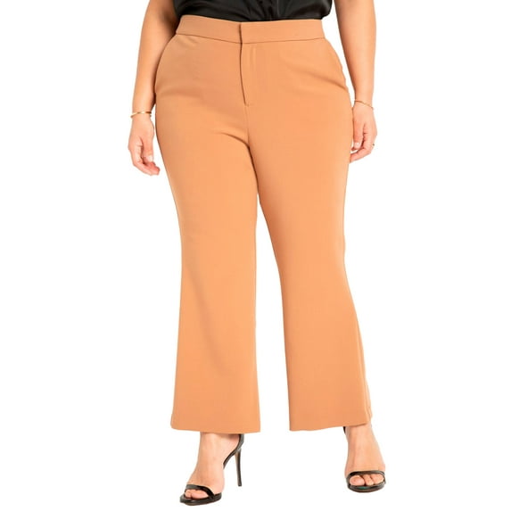 ELOQUII Women's Plus Size The 365 Suit Crop Flare Leg Trouser