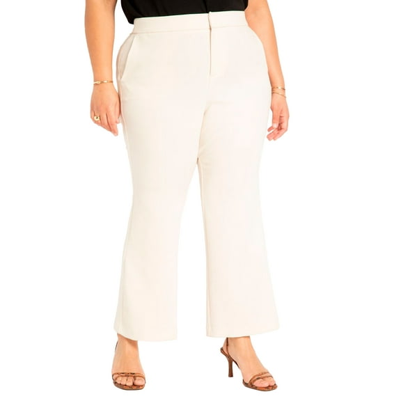 ELOQUII Women's Plus Size The 365 Suit Crop Flare Leg Trouser