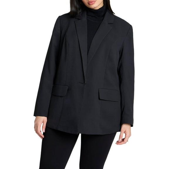 ELOQUII Women's Plus Size The Fluid Crepe Longline Blazer