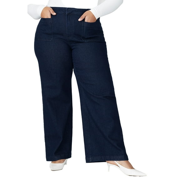 ELOQUII Women's Plus Size The Trouser Jean