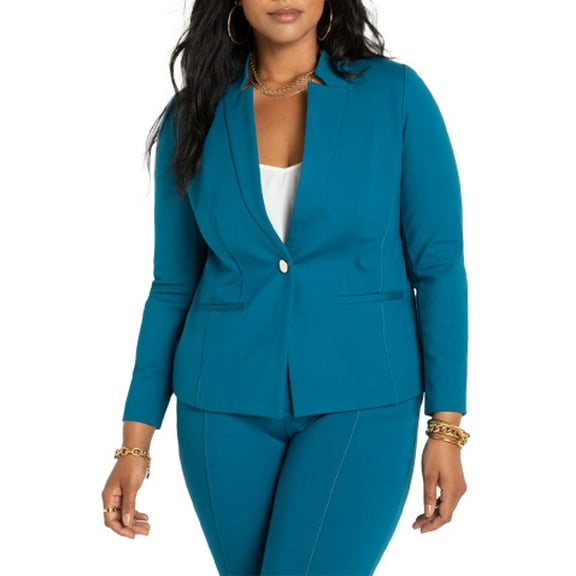 ELOQUII Women's Plus Size The Ultimate Stretch One Button Blazer