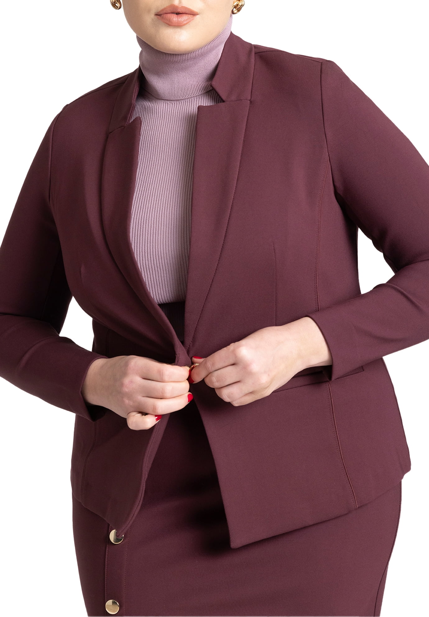 Women's Plus Size The Ultimate Stretch One Button Blazer