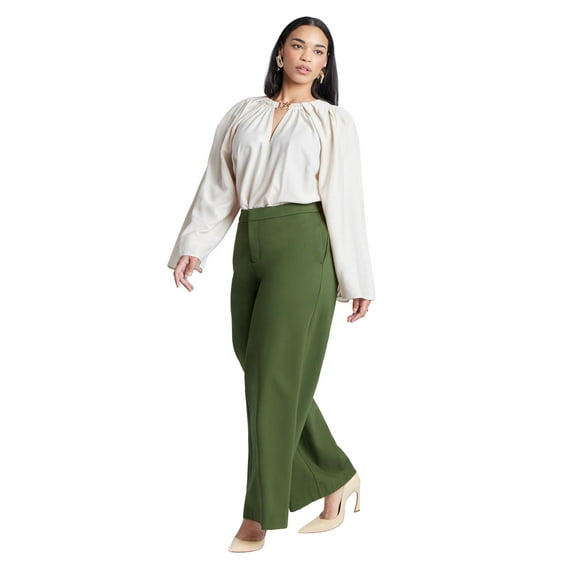 ELOQUII Women's Plus Size The Ultimate Stretch Wide Leg Pant