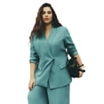 thumbnail image 1 of ELOQUII Women's Plus Size Tie Waist Soft Suiting Blazer, 1 of 3