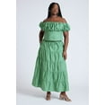 thumbnail image 1 of ELOQUII Women's Plus Size Tiered Maxi Skirt, 1 of 4