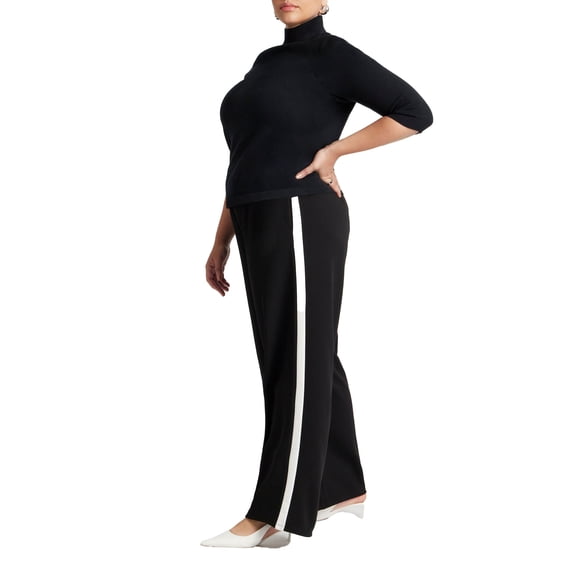 ELOQUII Women's Plus Size Track Pant With Side Stripe
