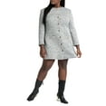 thumbnail image 1 of ELOQUII Women's Plus Size Tweed Long Sleeve Mini Dress, 1 of 4