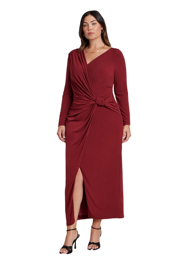 Women's Plus Size Twist Detail Knit Maxi Dress