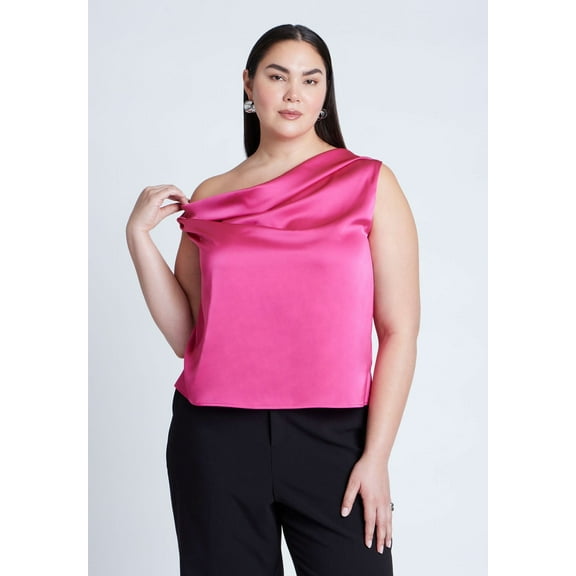 ELOQUII Women's Plus Size Twisted Satin Top