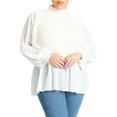 thumbnail image 1 of ELOQUII Women's Plus Size Twofer Sweater With Chiffon, 1 of 5