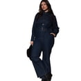 thumbnail image 1 of ELOQUII Women's Plus Size Western Detail Denim Jumpsuit, 1 of 2