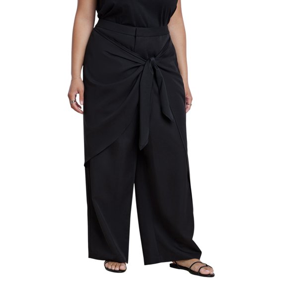 ELOQUII Women's Plus Size Wrap Detail Trouser