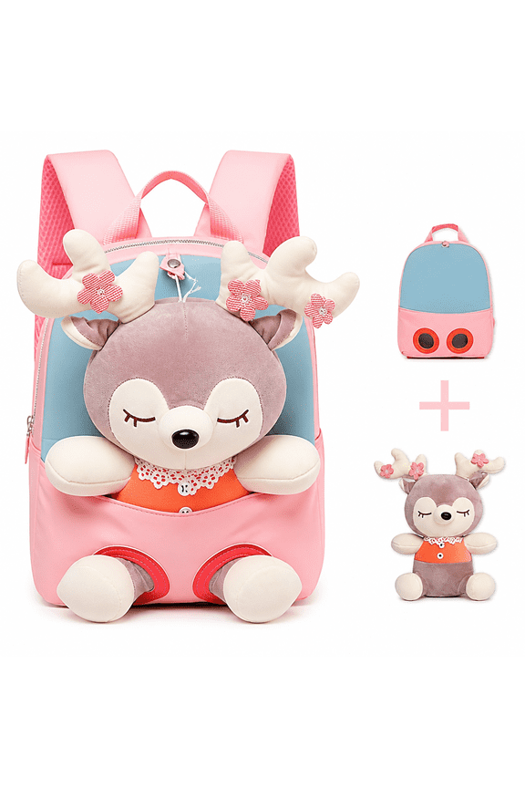 2026 New Cute Backpack,Mini Baby Backpack for 2 3 4 5 6 Years Old,Plush Toys Backpack for Toddler for School,Travel,Daycare,Picnic,Outing,Pink