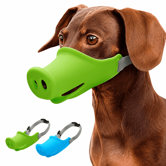 ELORIAH 2026 New Pig Mouth Shape Dog Mouth Covers Anti Bite Anti-Called Muzzle for Walking, Training, Grooming, Vet Visits Pet Masks Silicone Material (Blue,Small)