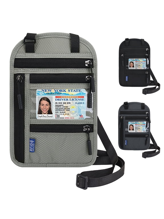 2026 New Travel Neck Wallet with Rfid Blocking Waterproof Travel Neck Pouch Passport Holder for Women and Men Keep Your Cash Credit Cards and Phone Safe for Secure Travels