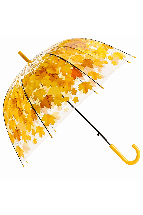 Clear Umbrella,Water-Repellent Coating Clear Umbrella for Women,Lotus Leaf Effect Large Umbrella,Yellow