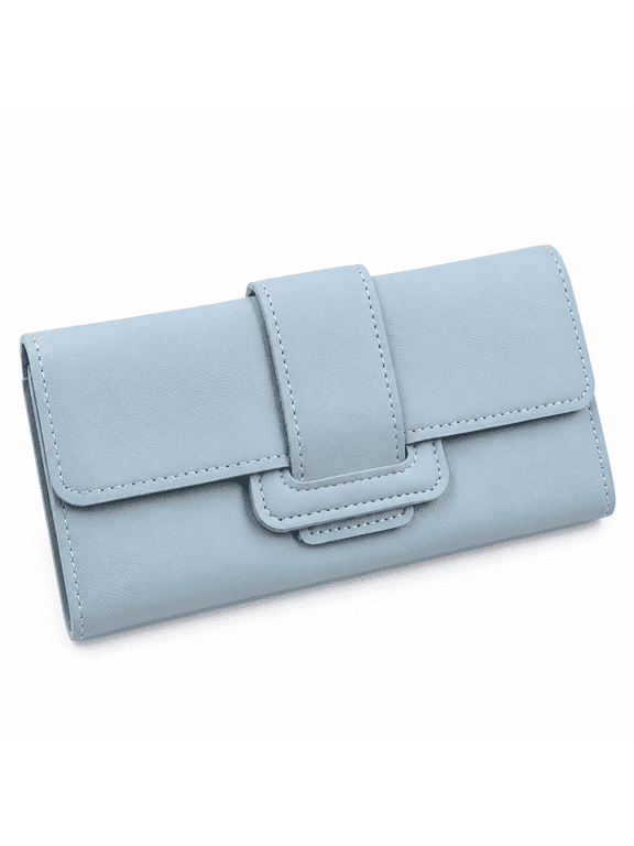 Leather Wallets for Women - Rfid Blocking Checkbook Wallet with Credit Card Slots
