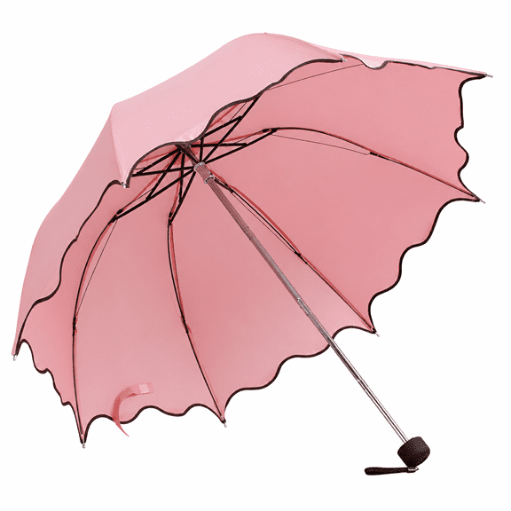 ELORIAH Lovely Women Lotus Leaves Anti UV Dome Parasol Outdoor Sun/Rain Folding Umbrella