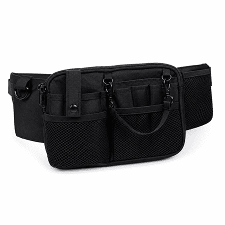 ELORIAH Nurse Fanny Pack, Multi Compartment Pocket Nursing Organizer Belt Bag, Apron Hip Bag Utility Waist Pack for Bandages Supplies Black