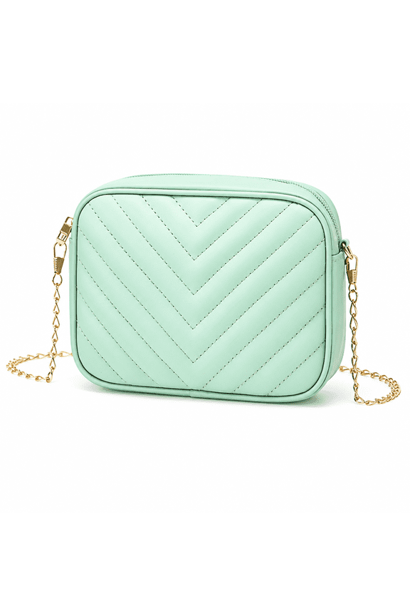Small Crossbody Purses for Women Quilted Shoulder Handbags Trendy Clutch Tote Camera Bag Mint Green