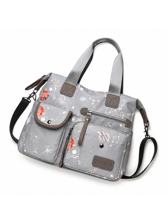 Tote Bag for Women,Waterproof and Freeze-Proof Nurse Bag,High-Quality Nylon Material Cross Body Purse,Gray