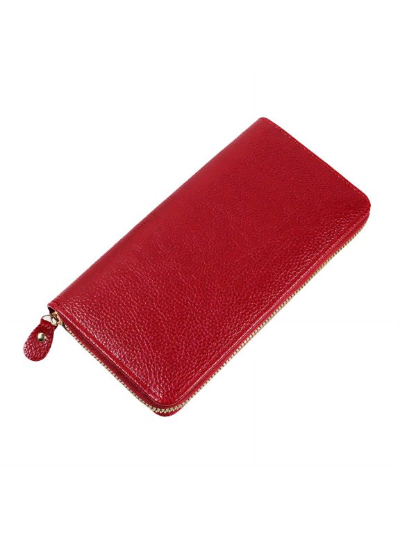 Wallet Women,Easy-Glide Zipper Women'S Wallet,Smooth Closure Small Wallets Woman,Wine Red