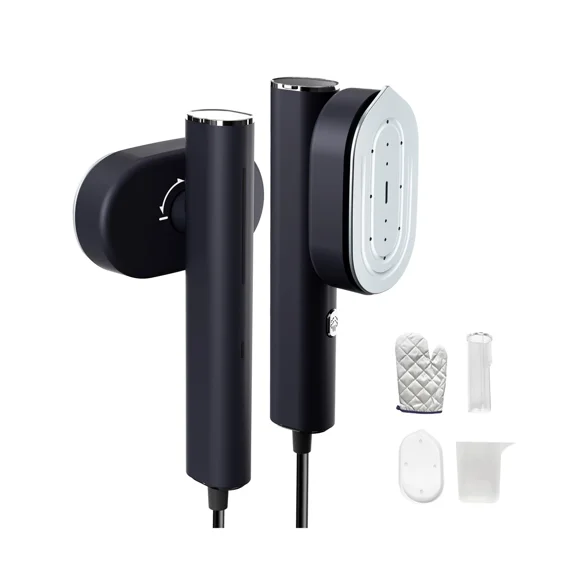 ELORTI 1200W Portable Fabric Steamer, Handheld Garment and Clothes Iron with 15s Fast Heat-up for Travel, Black