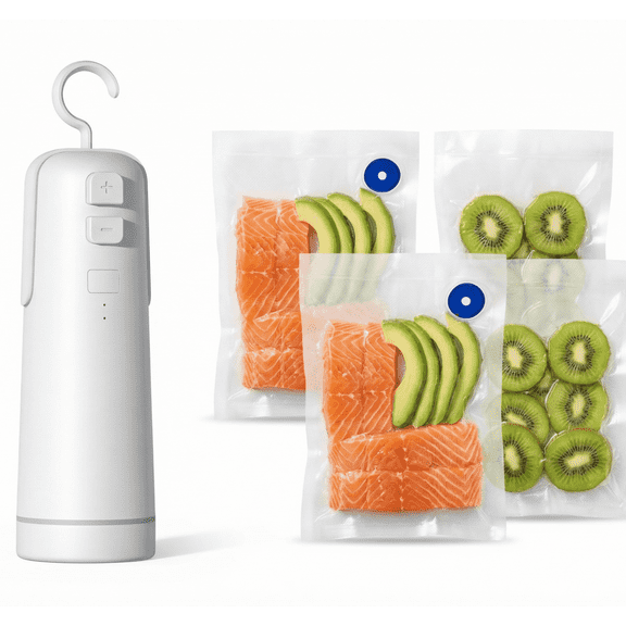 ELORTI 65kPa Automatic Vacuum Sealer Machine with Dry and Moist Food Modes, Compact Food Sealer for Kitchen Storage, White