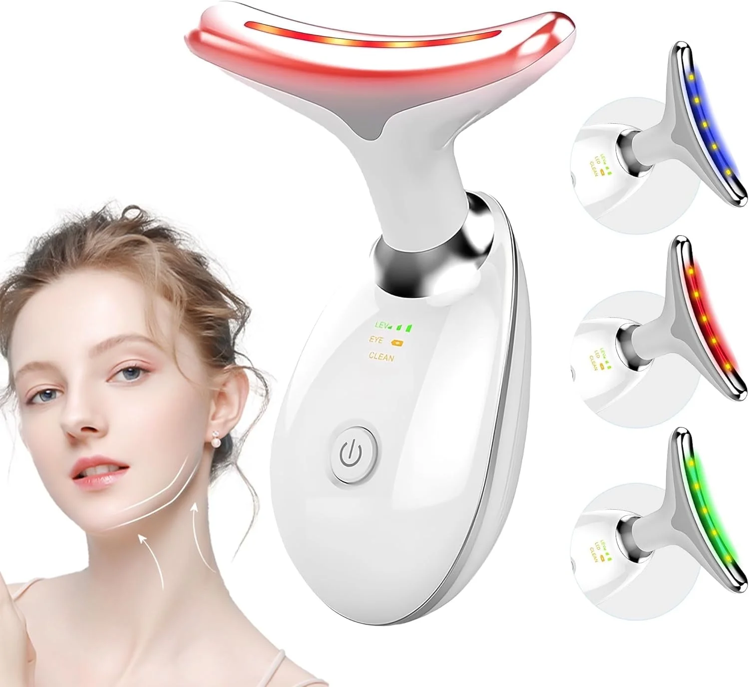 ELORTI Neck Firming Device with Red Light Therapy, 3 Color LED for Beauty DeviLifting and Firming Beauty Equipment Women