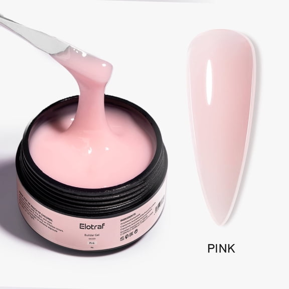 ELOTRAF 50g Nude Pink Builder Gel for Nails: UV/LED Hard Gel 50g Large Capacity 3D Sculpting Extension Strengthen Professional Art Manicure