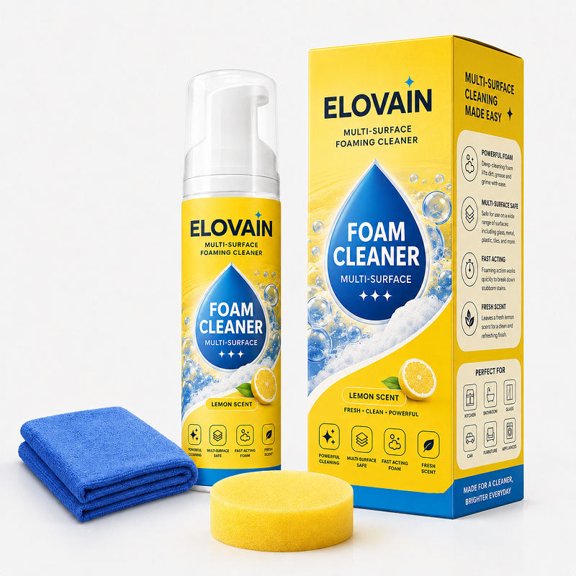 ELOVAIN 4-in-1 Multi-Enzyme Foam Cleaner – Deep Clean Car, Kitchen, Bathroom & Sofa(1 set)