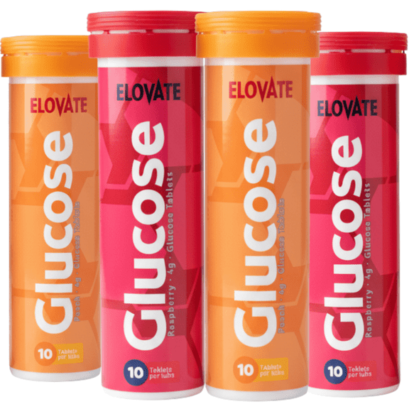ELOVATE Fast-Acting Glucose Tablets, Assorted Variety – 4g Each, 4 Tubes (40 Count), Gluten-Free, Fat-Free, FSA/HSA Eligible