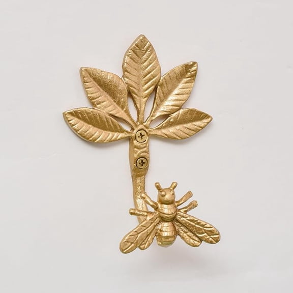 ELOYA- Bee Decorative Wall Hooks Brass Gold