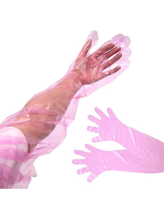 - Disposable Long Arm Veterinary Gloves 50 Piece 35 Inch