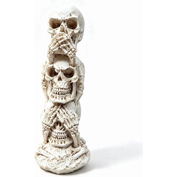 ELOYA- Halloween Skulls Statues - See Hear Speak No Evil Gothic Decorations
