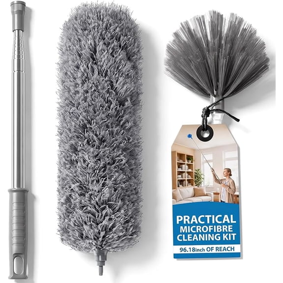 ELOYA- Microfiber Cobweb Duster 30 to 100 Inch Gray