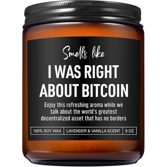 ELOYA- Scented Candle, Bitcoin Merch, Cryptocurrency, Crypto Gifts for Men, Women, Funny Fathers Day, Bitcoin Gifts for Him, Husband, Boyfriend, Dad, Son, Brother, Best Friend, Trader, Crypto Lovers