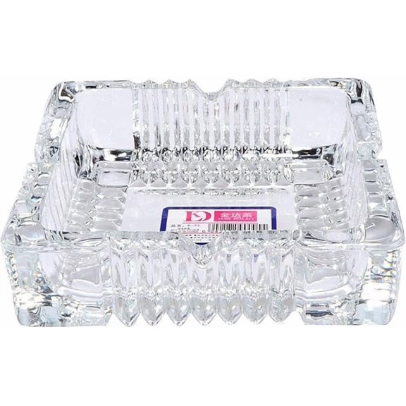 ELOYA- Square Ashtray for Cigarette Cigar, Cute Cool Ashtray Outdoor Indoor Crystal Ashtray for Birthday Gift Christmas Gift(Transparent)
