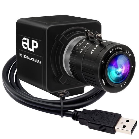 ELP 12mp USB Camera Manual Zoom Webcam for Computer 1080P 120fps Variable Focus Lightburn Camera High Speed 3.6-10mm 3X Zoom USB2.0 PC Cam Varifocal USB Security Webcamera for Video Conference